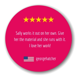 Sally works it out on her own. Give her the material and she runs with it. I love her work! georgehatcher